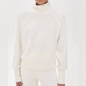 NWOT - Alo Yoga - Waffle Weekend Escape Mock Neck Long Sleeve in Ivory size XS